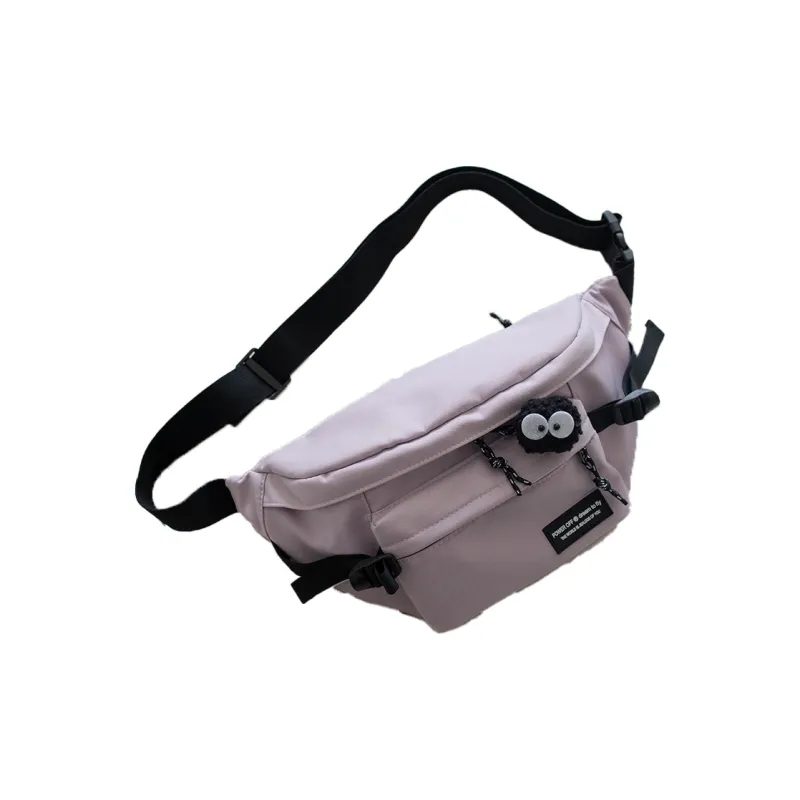 G FAVOR Nylon Sling Bag Regular Unisex Black/White/Purple-4