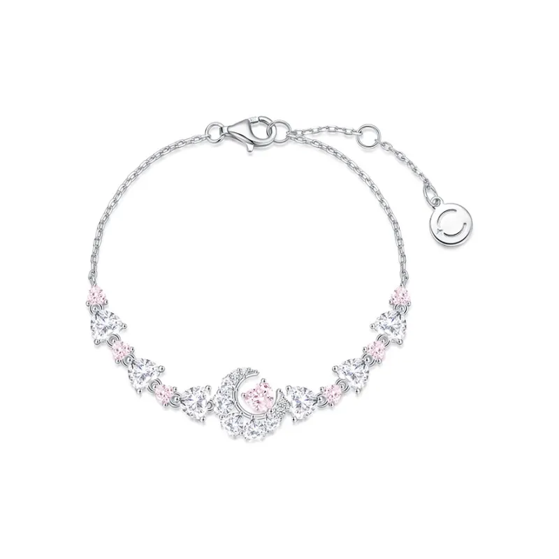 FANCI Dreamy Heart Moon Series S925 Silver Bracelets Women's-0