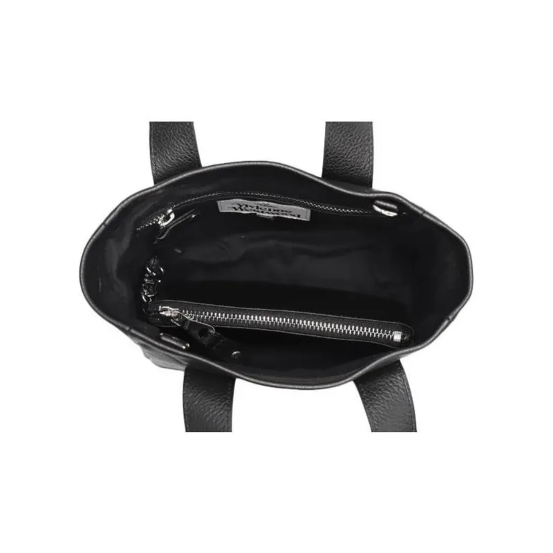 Vivienne Westwood Leather Combo Bag Tote Bag Shopping Bag Handbag Small Size Women's Black-5