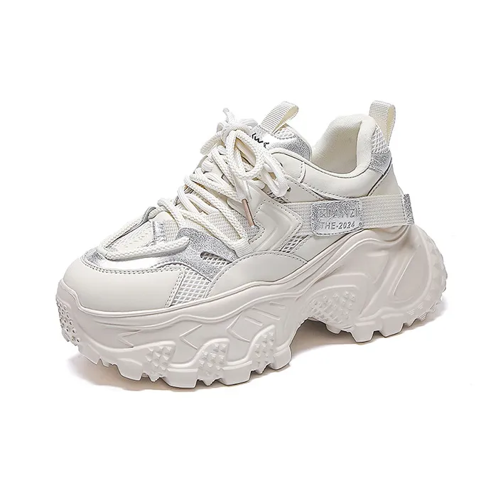 WOOS BOBO Cushioning, Breathable, Lightweight, Height Increasing Low Top Chunky Sneakers Women's-1