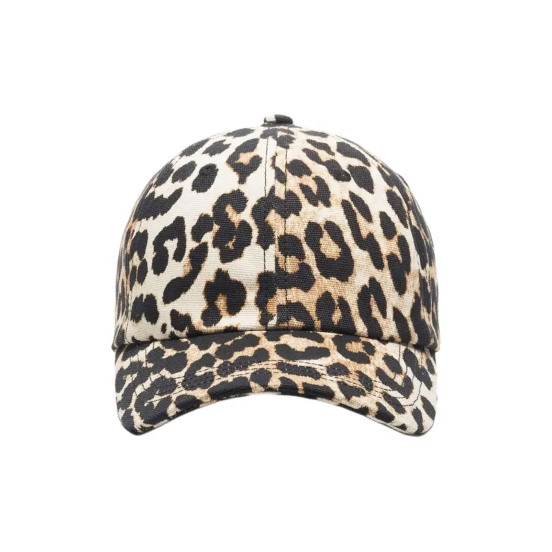 GANNI Leopard-Print Curved Peak Baseball Cap-0