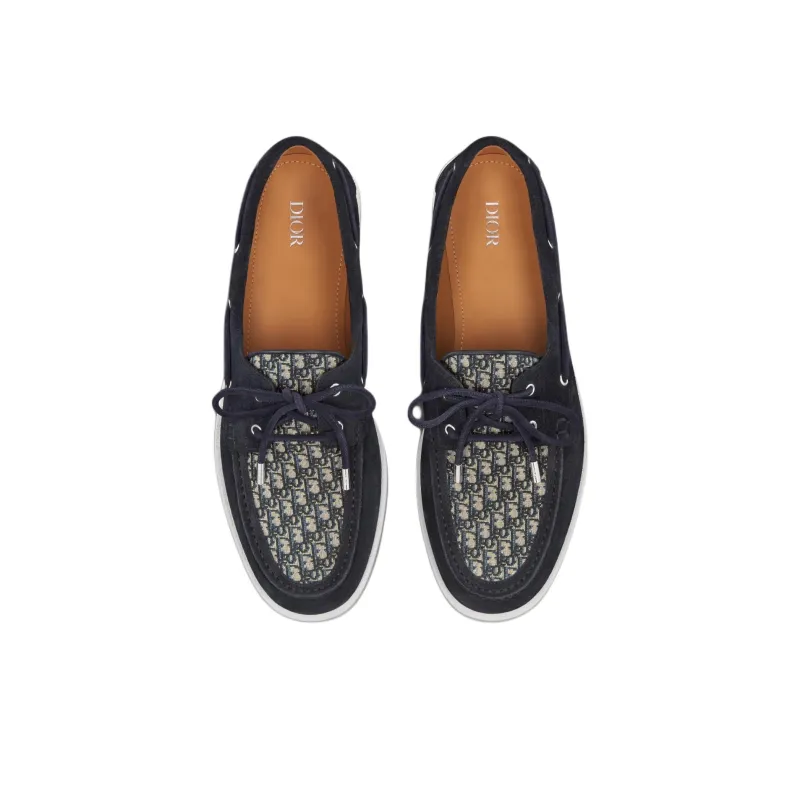 DIOR Granville Boat Shoes Men's Marine Blue-3