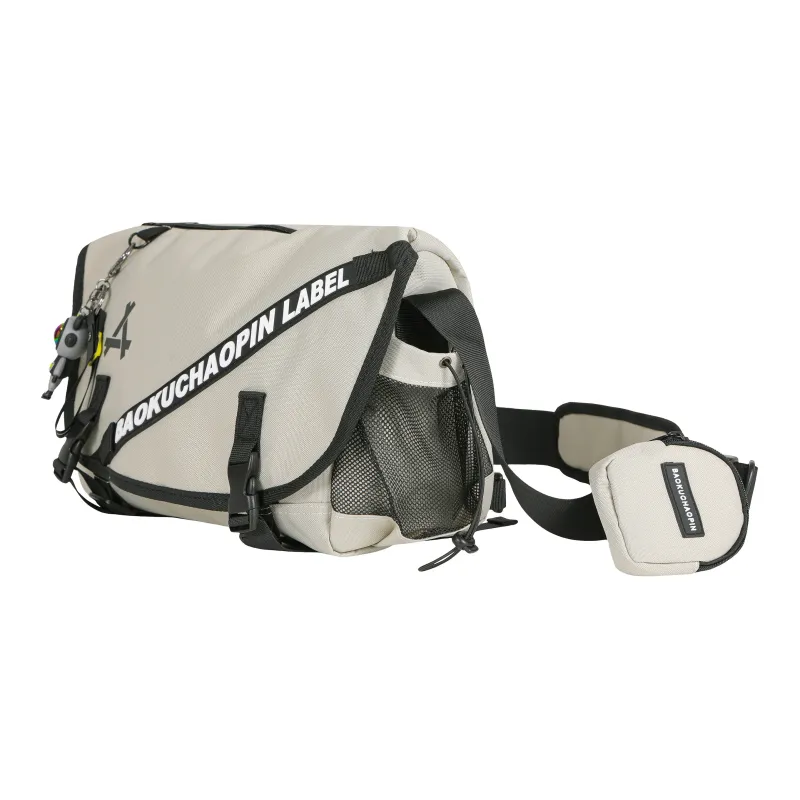 KONADCT Nylon Commute Urban Techwear Crossbody Bag Large Size Unisex Khaki/White/Gray/Army Green-1