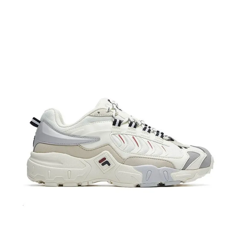 FILA Ravagement 1 Cushioning Anti Slip And Wear Resistant Low Top Chunky Sneakers Women's White-1