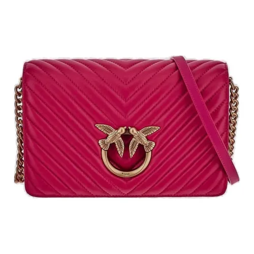 PINKO Classic LoveClick Collection Calfskin Small Square Bag Crossbody Bag Shoulder Bag Women's Pink