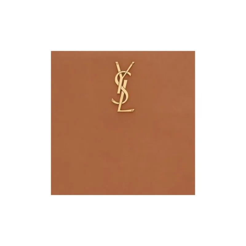 SAINT LAURENT Cow Leather Handbag Women's Brick & Dark Ebony-4