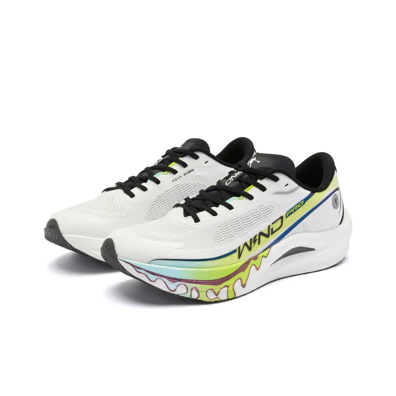 QIAODAN Strong Winds 2.0 PRO Cushioned Slip-Resistant Low-Top Running Shoes Men's Jordan White Lime Green-2
