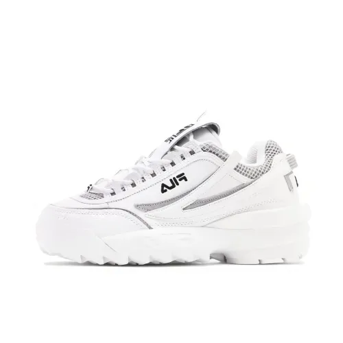 FILA Distorter Wear resistant And Lightweight Low Top Chunky Sneakers Women's White