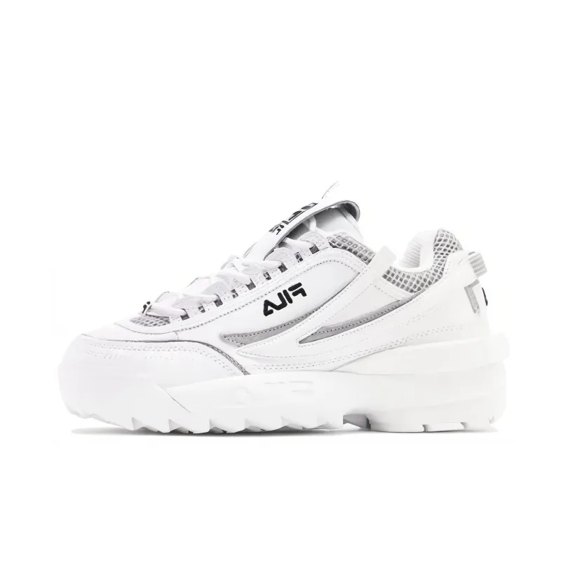 FILA Distorter Wear resistant And Lightweight Low Top Chunky Sneakers Women's White-0