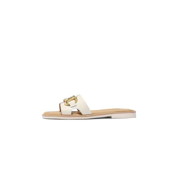 BELLE Rubber Sole Metal Slip Resistant Abrasion Resistant Slide Slippers Women's Ecru Apricot