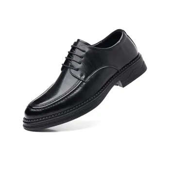 Shanpijiang Dress Shoes Men Low Top Black, Tea Brown