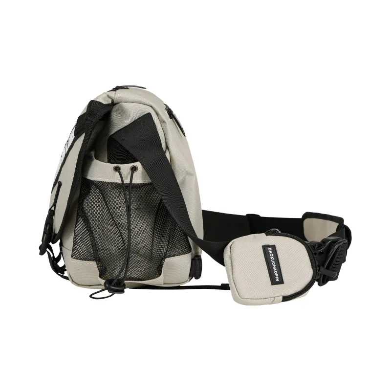 KONADCT Nylon Commute Urban Techwear Crossbody Bag Large Size Unisex Khaki/White/Gray/Army Green-2