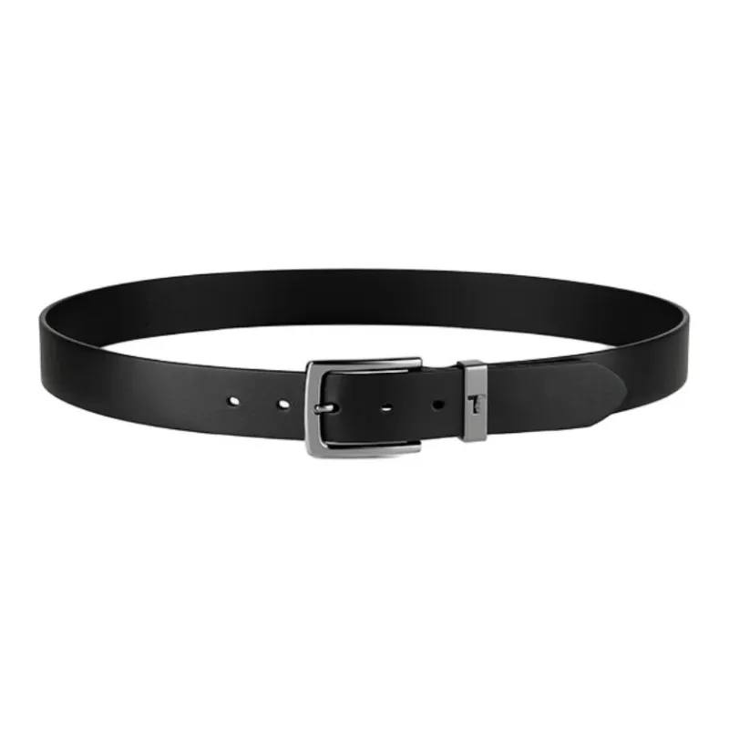 Thereble Business Elegant Alloy Pin Buckle Top Grain Cow Leather Belts Men's Black-1
