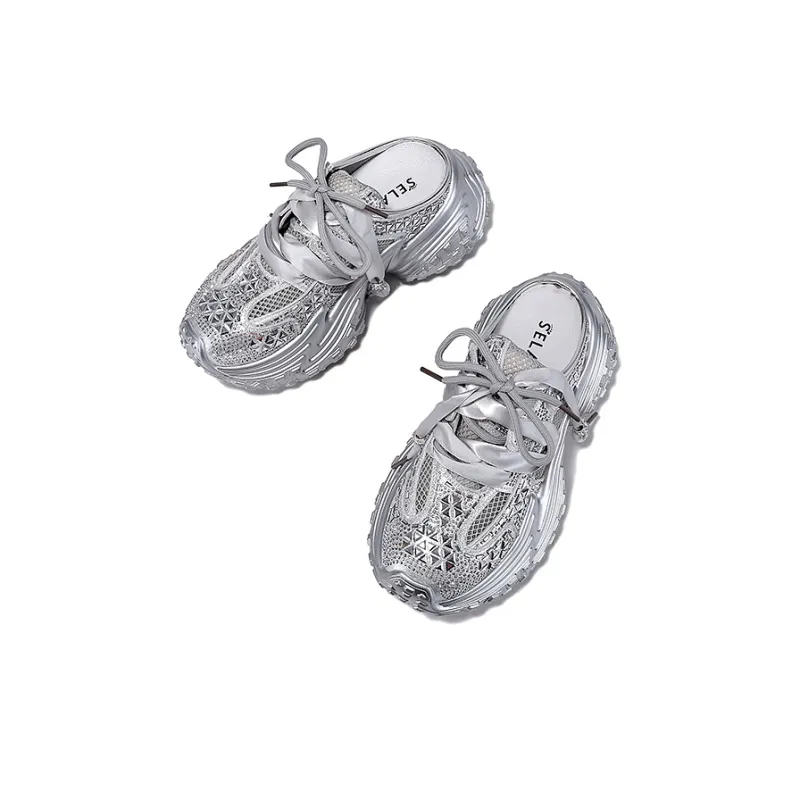 SELAIYA Slippers Women's Silver-3