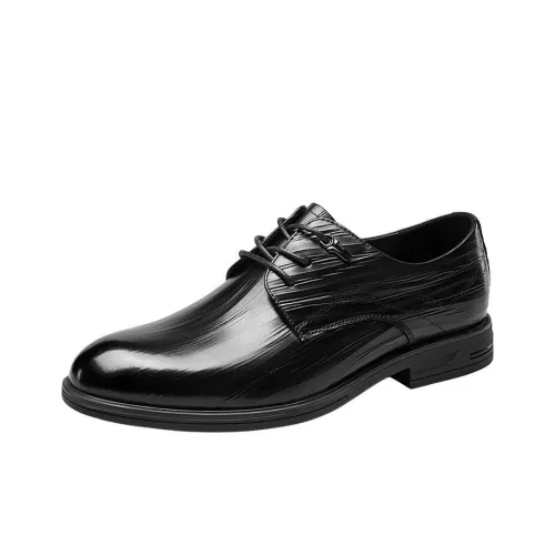 YEARCON Dress Shoes Men Low-Top Black