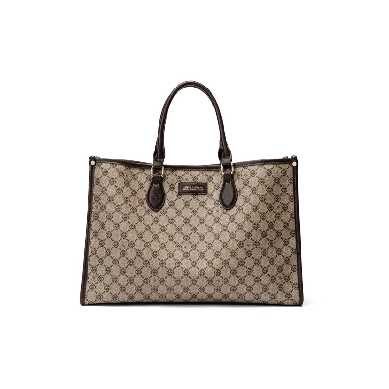 SANTA BARBARA POLO & RACQUET CLUB PVC Printed Fabric Handbag Regular Women's Gray-0