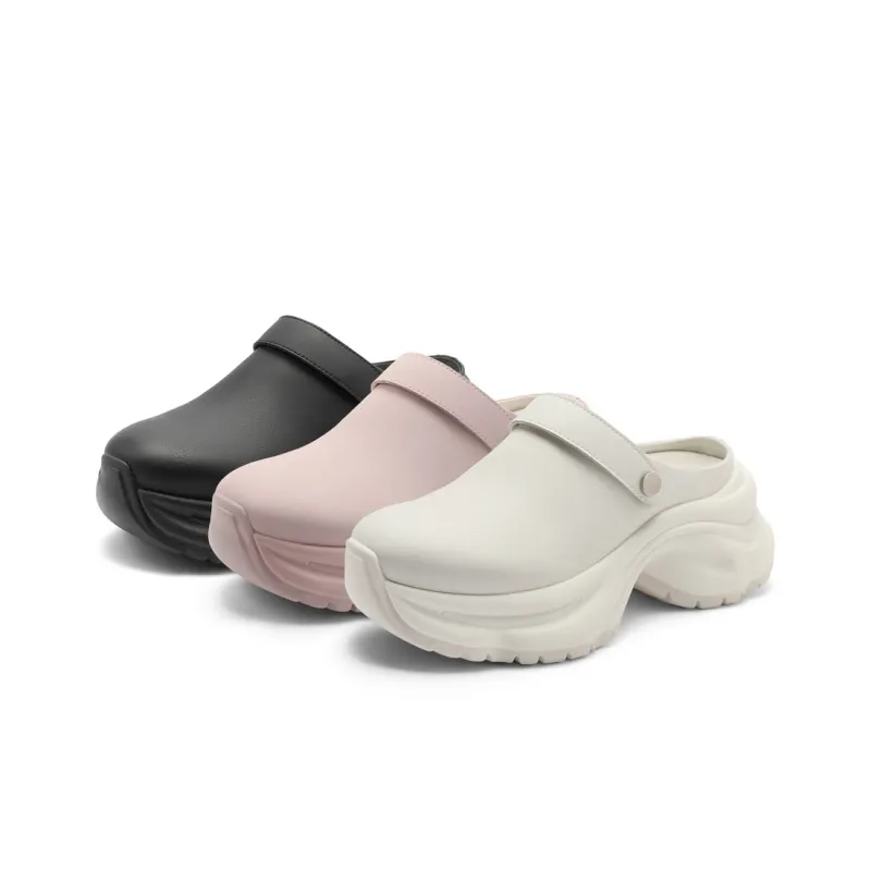 BELLE Abrasion Resistant Closed Toe Slippers Women's Black, Pink, Beige-9
