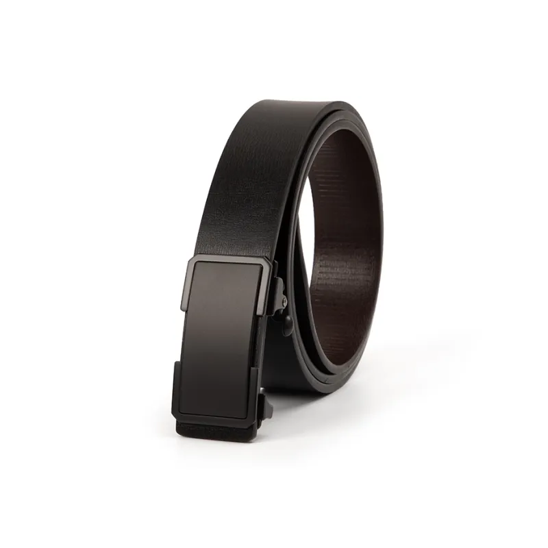 BAIJUAN Square Automatic Buckle Strap Width 3.5cm Leather Belts Men's-0