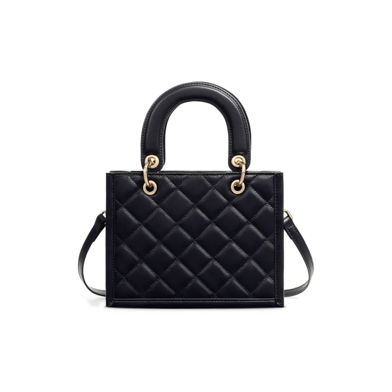 MILLIE'S Cow Leather With Synthetic Leather Handbag Regular Women's Athenian Black-5