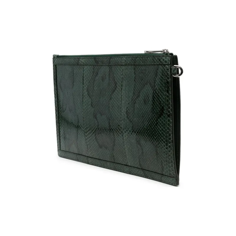 GUCCI Calfskin Clutch Men's Dark Green-1