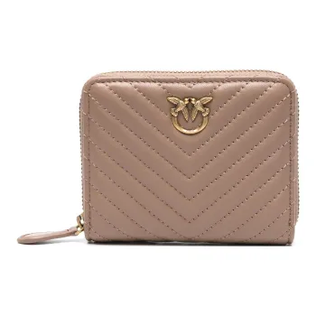 PINKO Love Birds Series Sheepskin Wallet Women's Pink