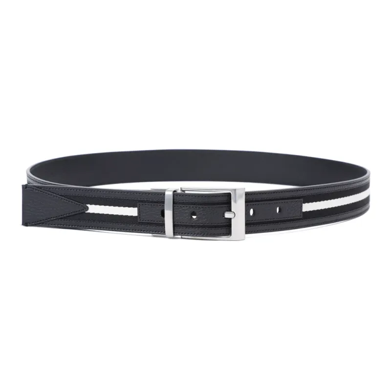 BALLY Stripe Detailed Buckle Belt-1