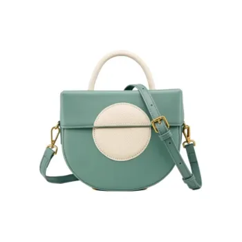 DEERE JACK Cow Leather Handbag, Shoulder Bag Medium Size Women's Celadon Green