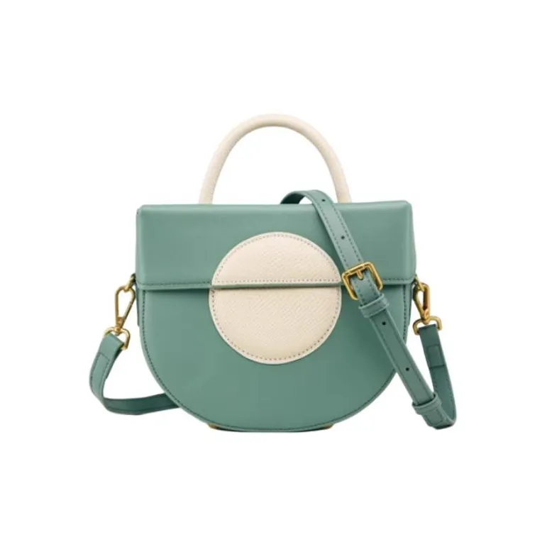 DEERE JACK Cow Leather Handbag, Shoulder Bag Medium Size Women's Celadon Green-0