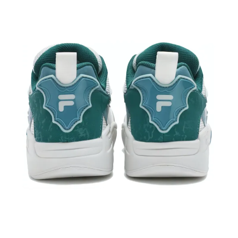 FILA Slip Resistant Low Top Vintage Basketball Shoes Women's White Green-2