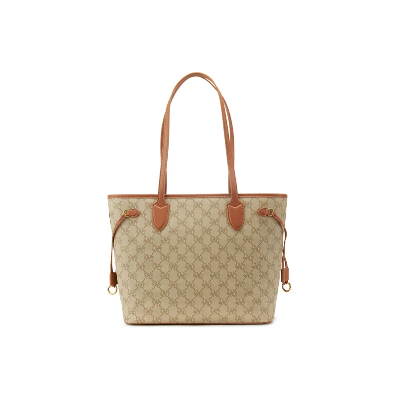 PIERRE CARDIN PVC Tote Bag, Shoulder Bag, Handbag Regular Women's Khaki-1