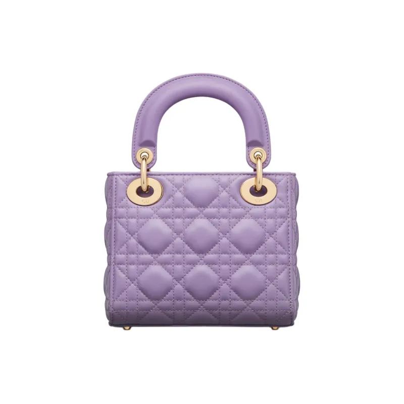 DIOR Lady Dior Sheepskin Dior Bag Shoulder Bag Crossbody Bag Handbag Mini Women's Light Purple-2