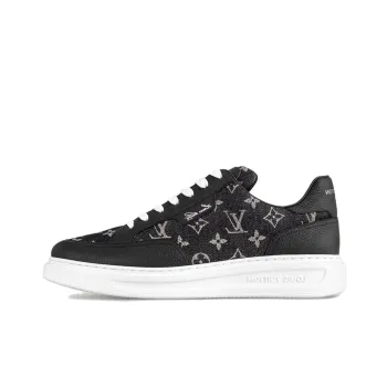 LOUIS VUITTON Beverly Hills Low Top Skateboard Shoes Men's Black