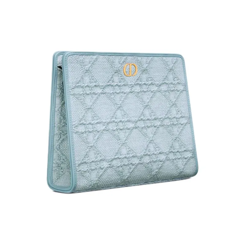 DIOR 30 Montaigne Raffia Clutch Women's Sky Blue-1