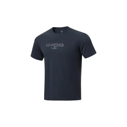 LINING Fitness Series T-Shirts Men Dark Black Blue