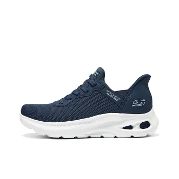 Skechers Slip Ins Cushioned Wear Resistant Breathable Supportive Slip Resistant Low Top Casual Shoes Women's Blue