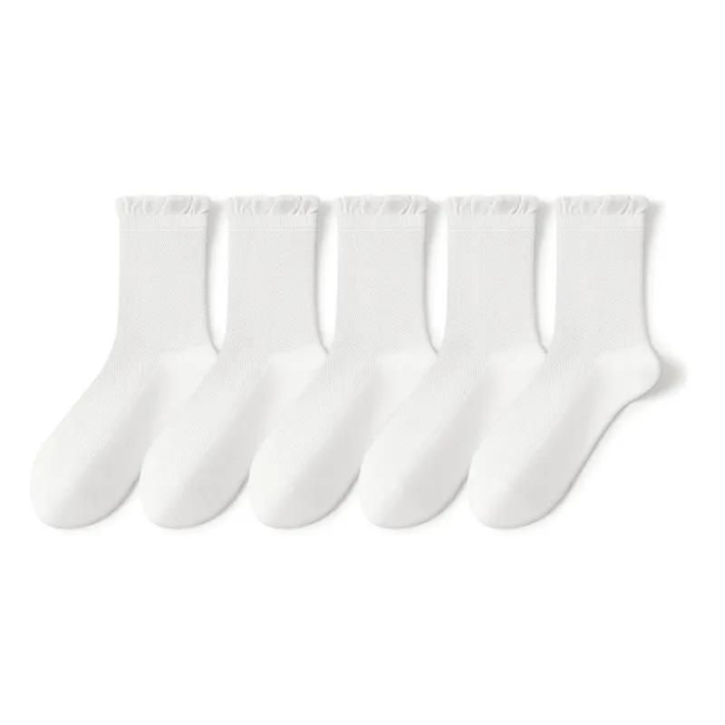 SHIWAJI Mid Calf Socks Women's 5 Pack-10
