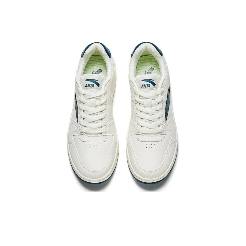 Anta Small Inspiration Anti-Slip And Wear-Resistant Lightweight Low-Top Skateboard Shoes Men's White Green-2