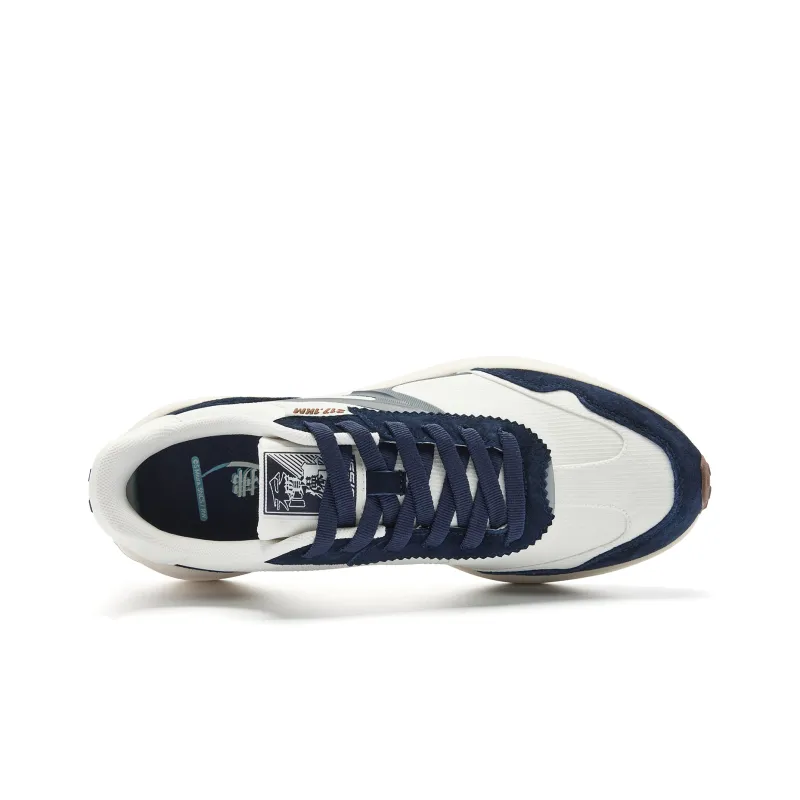 QIAODAN Strong Wind Blows Monologue Lightweight Rebound Low Top Casual Shoes Men's Nova Blue Ivory-3