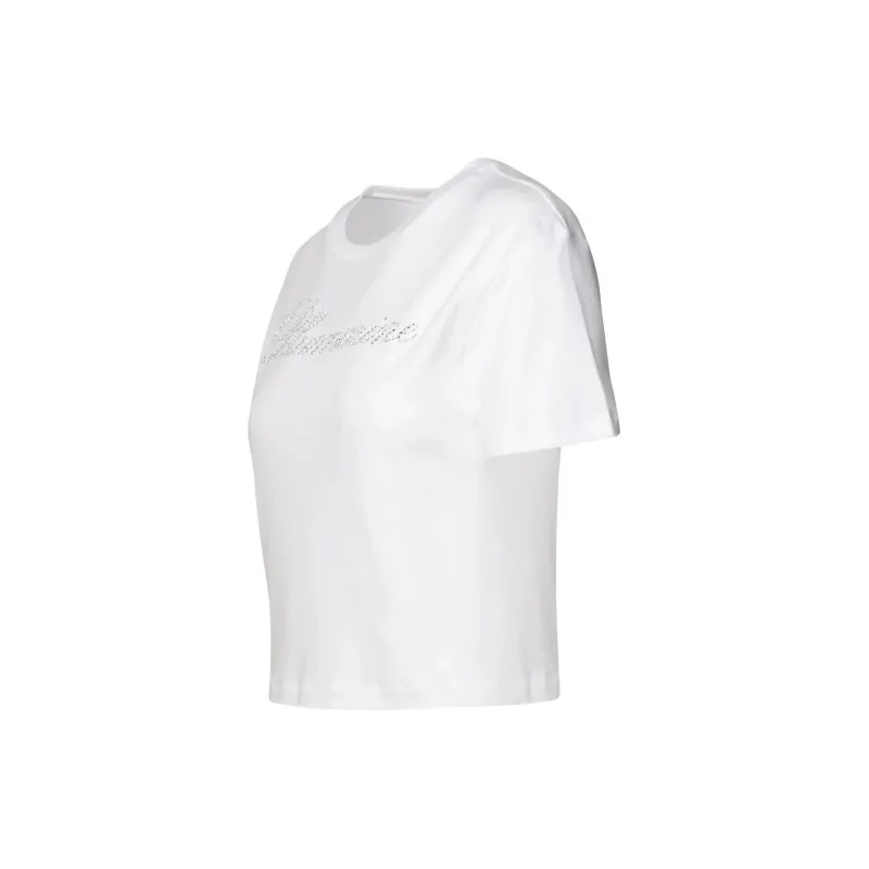 Blumarine Rhinestone Embellished Cotton T shirt-2