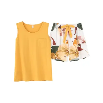 The Story Of The Flower Season Pajama Set Women's Yellow