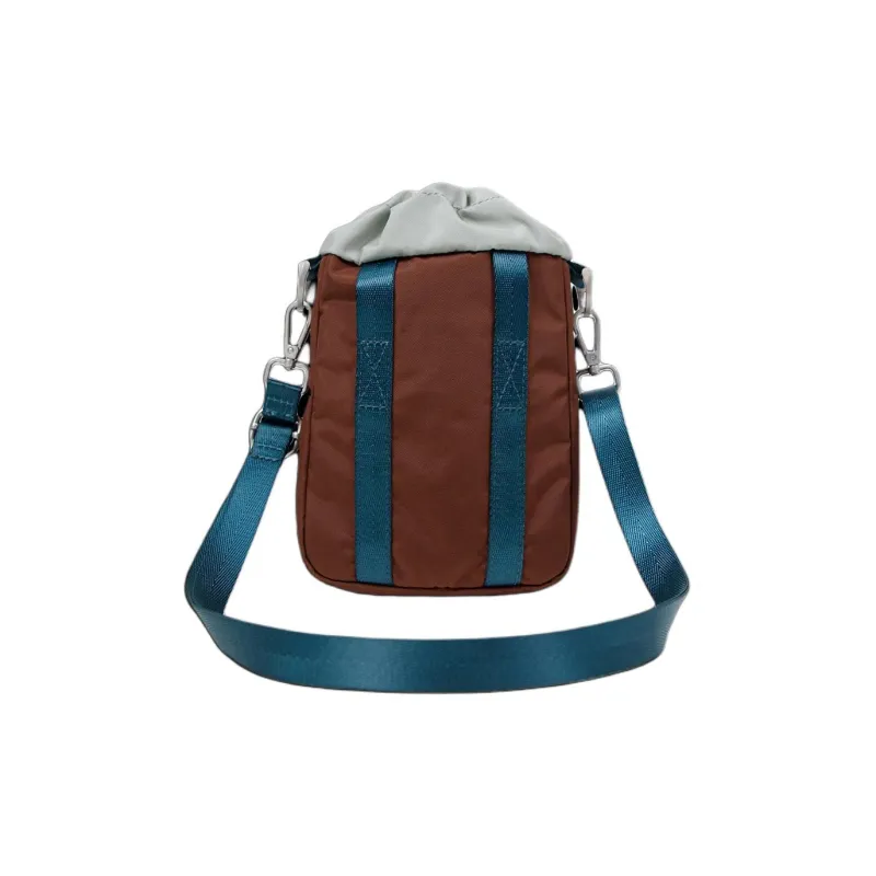 Doughnut Fp Movement Collaboration Nylon Crossbody Bags Shoulder Bags Unisex Light Gray With Chestnut Accents-3