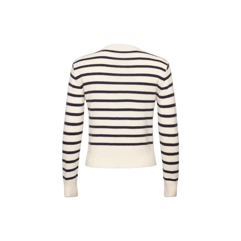 FRAME SS24 Cashmere Sweater Women's White Stripes-1