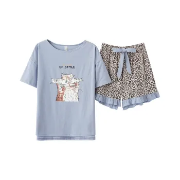 The Story Of The Flower Season Pajama Set Women's Light Blue