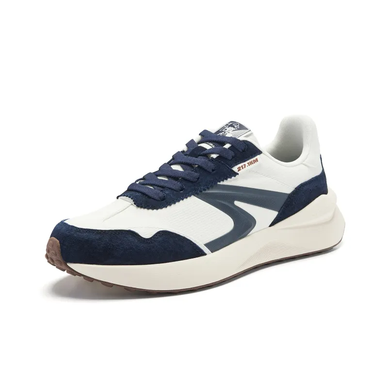 QIAODAN Strong Wind Blows Monologue Lightweight Rebound Low Top Casual Shoes Men's Nova Blue Ivory-2