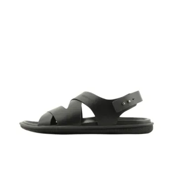 GIORGIO ARMANI Logo-debossed Leather Sandals