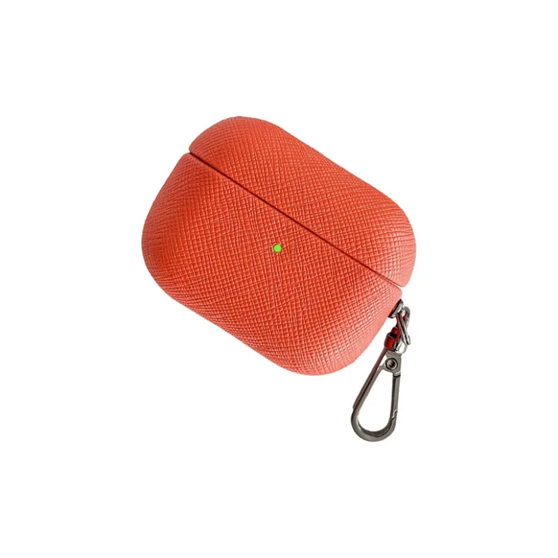 Compatibility AirPods 3/1/2/Pro 2 PC Niche Cross Leather Texture Minimalist Style Fully Enclosed Headphone Cases-170