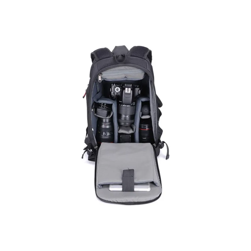 CMLZIUA Nylon Camera Bag Backpack Regular Unisex Black-3