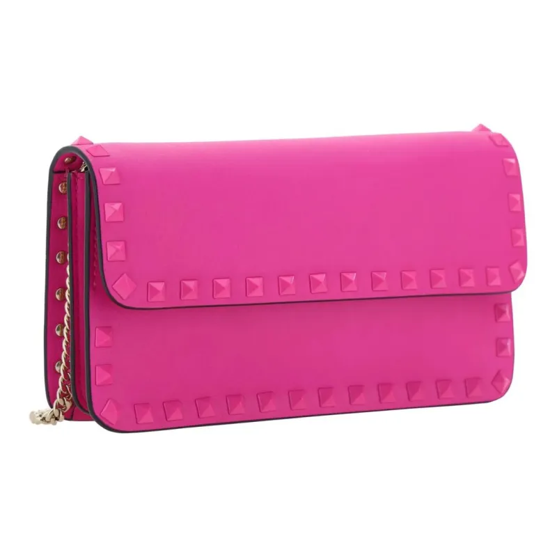 Valentino GARAVANIRockstud Calfskin Crossbody Bag Shoulder Bag Women's Pink Purple-1