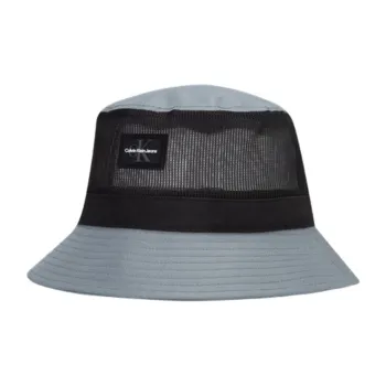 CK/Calvin Klein Polyester Bucket Hats Unisex Black Gray Multicolor