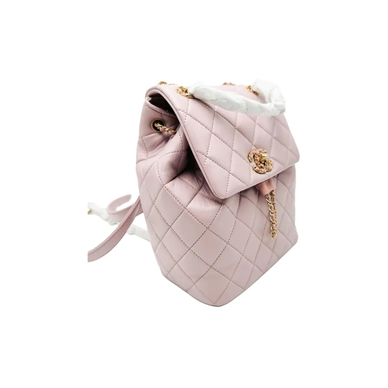 CHANEL Sheepskin Backpack Women's Light Pink Red-1